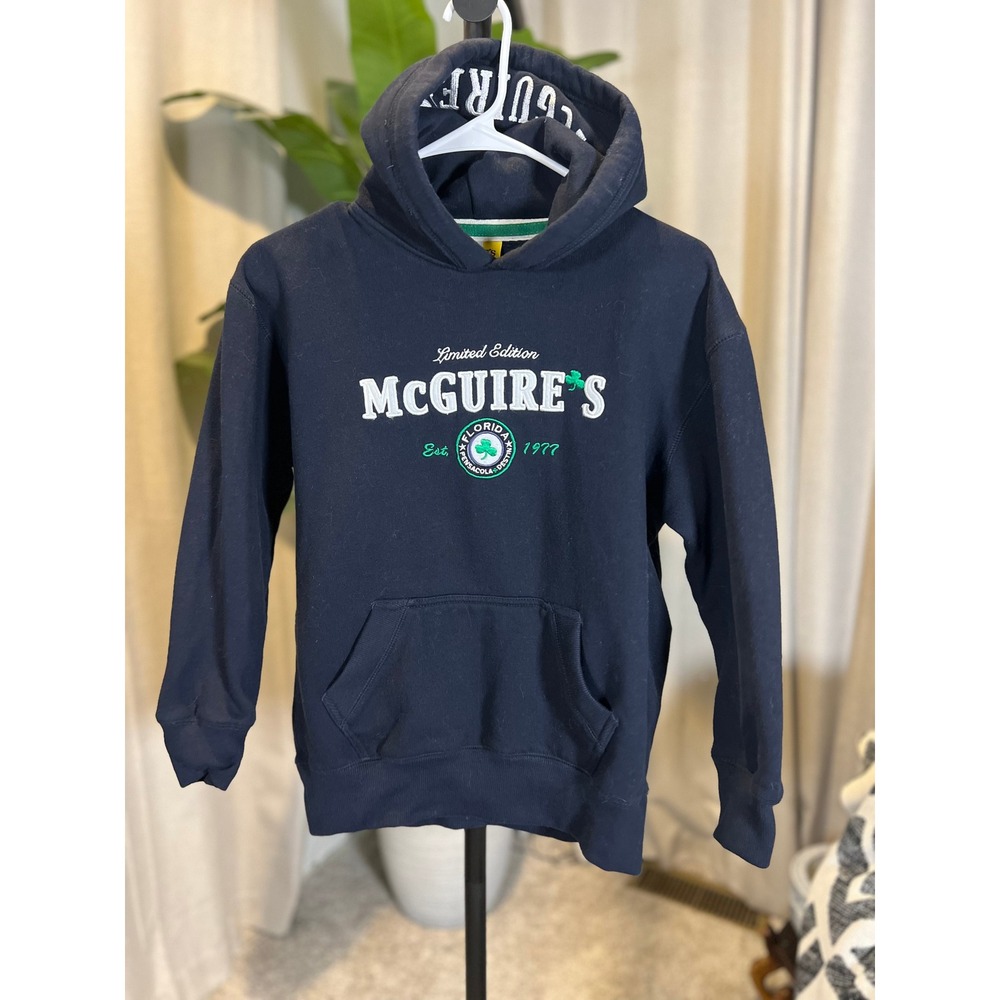 McGuire's Irish Pub Limited Edition Navy Blue Embroidered Hoodie Kids XL